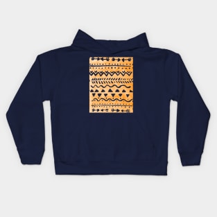 Loose bohemian pattern - orange Kids Hoodie